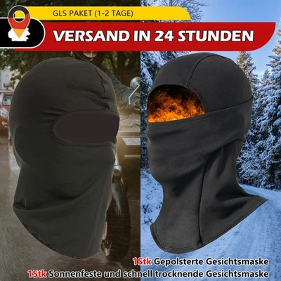 AUCHIVES 2 Stück Winter Sturmhaube Winddicht Thermo Balaclava + Sommer Atmungsaktiv Maske