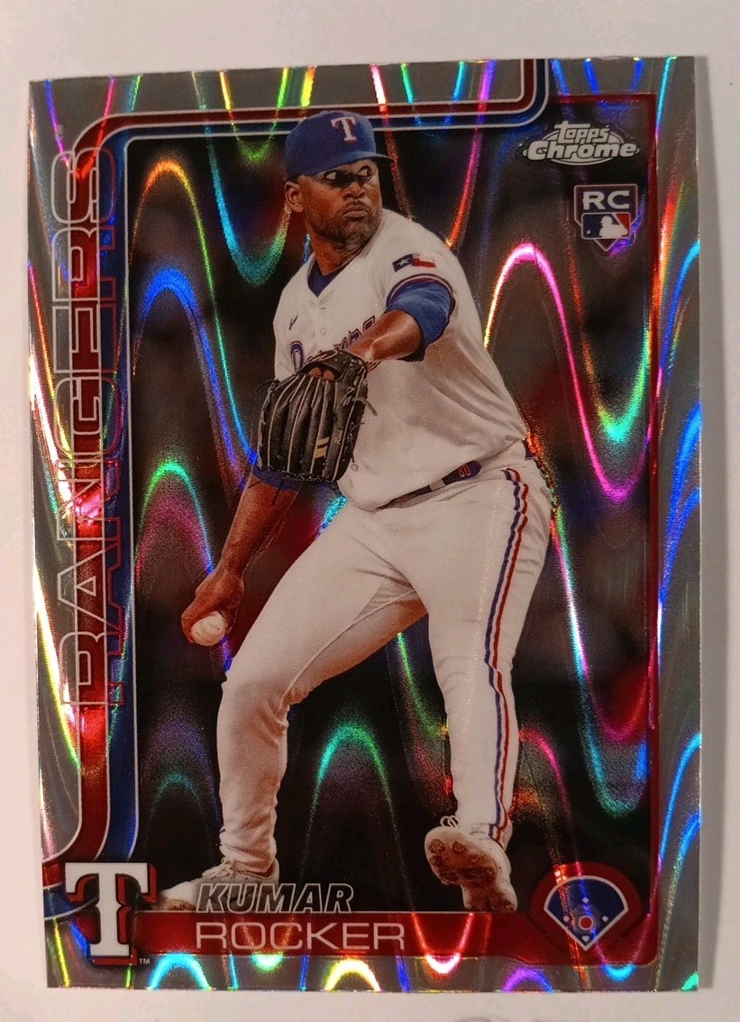 2025 Topps Chrome - Kumar Rocker #73 Raywave Refractor RC Texas Rangers