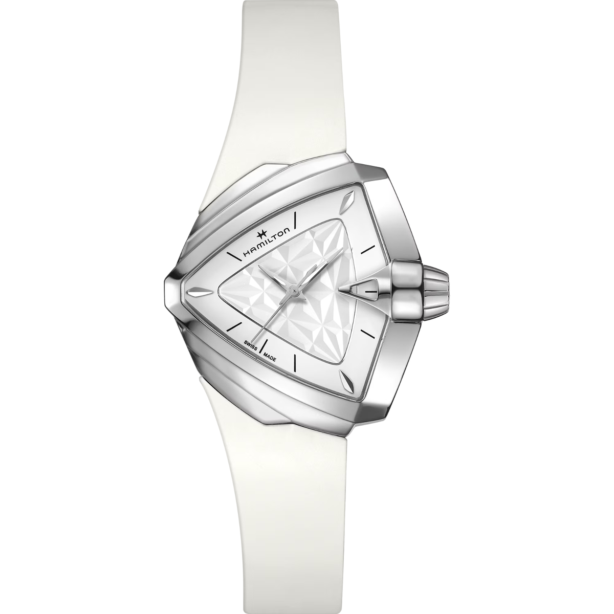 Hamilton Ventura S SWISS Quartz White Dial Rubber Strap Ladies