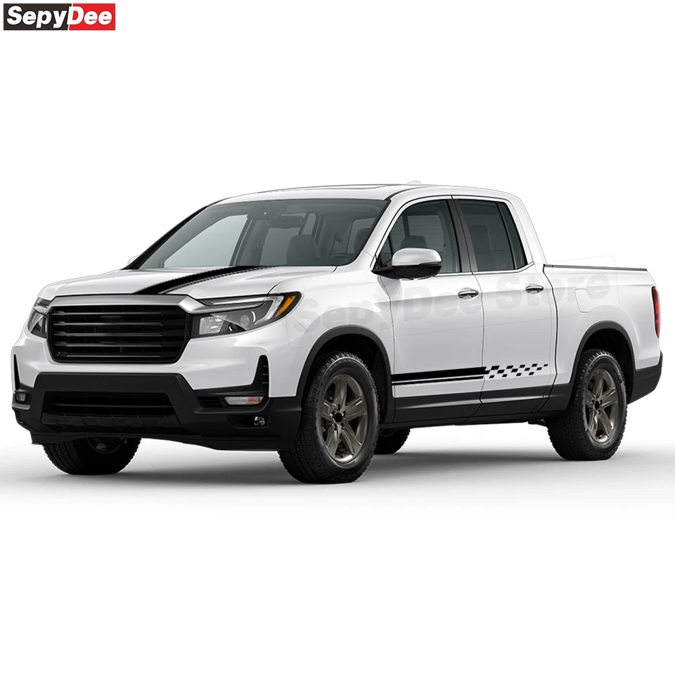Pickup Truck Car Hood Bonnet Decal Body Stripes Kit Stickers for Honda Ridgeline - Image 3 of 4