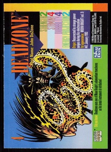 1993 SkyBox Marvel Universe Deadzone #4 NON_SPORT CARD - Picture 2 of 2