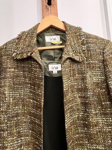 Le Suit offener Blazer Sakko, separates Anzug Set, oben- unten Gr. 14 olivgrün