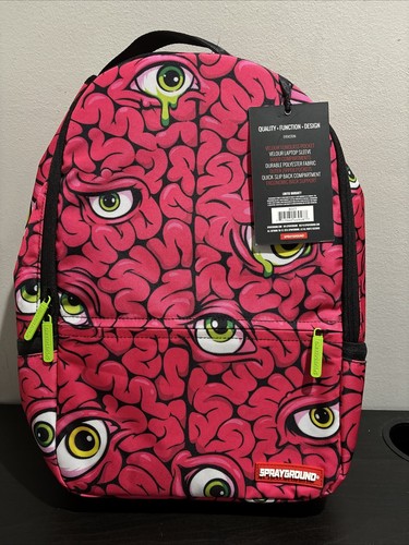 Mochila SPRAYGROUND Eyenstein Cerebro y Ojos Rosa Caliente Nueva con Etiquetas Rara 2015 Nueva