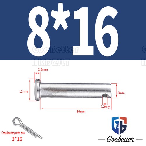 Clevis Pin 304 Stainless Steel A2 Hinge Pin Rigging Pin M3 M4 M5 M6 M8 M10 - M20 - Picture 71 of 170