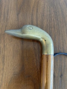 Vintage Horn Shoe Handmade Solid Handle with Wooden and Brass Duck Head Designer