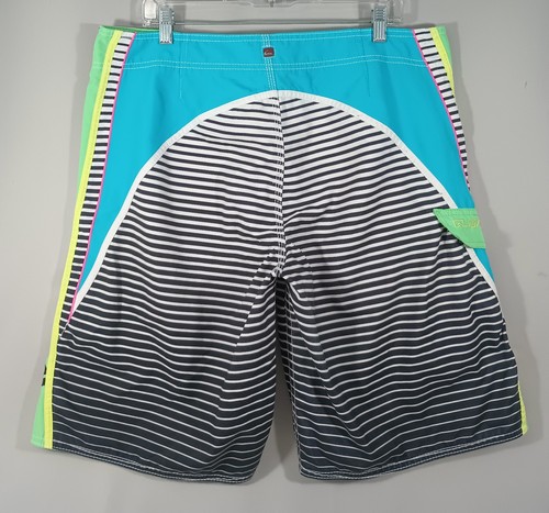 Quicksilver Men's 36 Board Shorts Swim Trunks Neon Vibe Bathing Suit Side Pocket - Photo 8/20