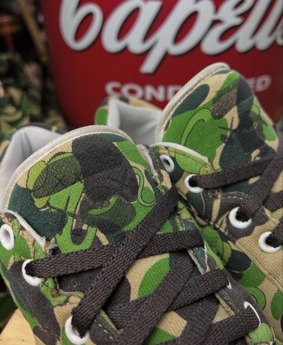 2005 A Bathing Ape x Kaws Green Camo Skullstas 7.5 Bape Milo Nigo Bendy Bapesta - Bild 4 von 11