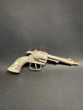 RARE Vintage Diecast Metal Toy Cap Gun Pistol Smoky Cowboy Hubley USA Bull Small