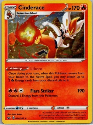 Cinderace - (Cosmos Holo) Promo Miscellaneous Cards & Products 034/202 LP