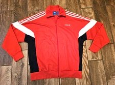 Adidas Adicolor Classics SST Full Zip Track Training Jacket Red Pockets XL