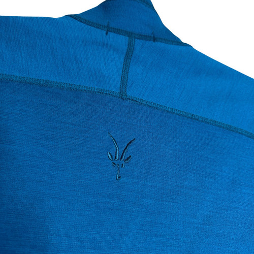 EE. UU. Ibex Cremallera Completa 100% Lana Merino Cárdigan Suéter Chaqueta Azul Atlético M - Imagen 5 de 9