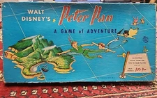 WALT DISNEY'S 1953 PETER PAN A GAME OF ADVENTURE GAME BLUE BOX 