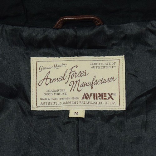Avirex Out of Print Sheep Leather Hooded Jacket Brown Sheepskin Used - Picture 11 of 12