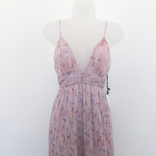 ASTR The Label Womens Dress Size M Pink Minari Pleated Maxi Boho Romantic - Picture 2 of 6