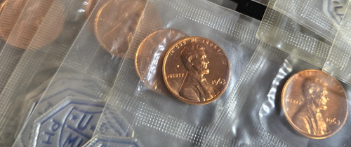 1960 1961 1962 1963 1964 PROOF PENNY ROLLS STILL IN CELLO COPPER LINCOLN CENT - Picture 10 of 18
