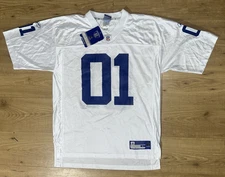 NFL On Field Equipment Reebok Football Jersey VF #01 White Blue Size Large NEW