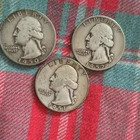 Washington Silver Quarters Lot 1950-1952 San Francisco 25C Coins