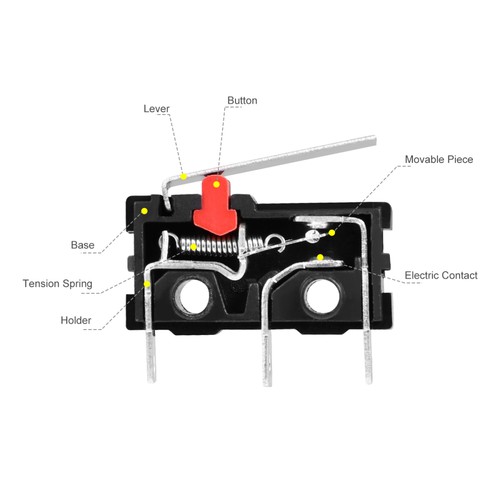 Microinterruptor 5A125V Premium Microinterruptor Experimentos Electrónica 10 un. - Imagen 2 de 10