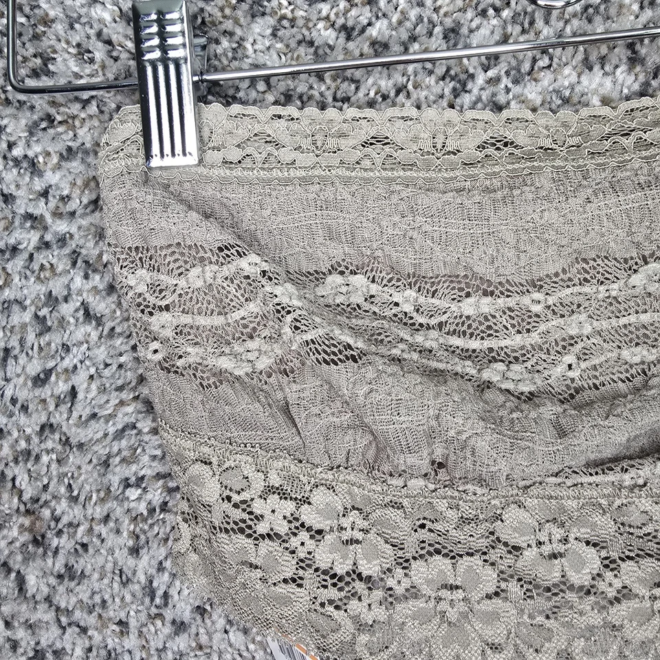 Free People Bralette Womens Small Taupe Lacey Looks Bandeau Strapless Stretch - Image 3 of 4