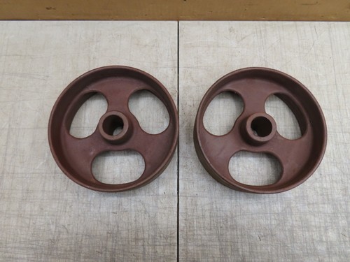 (2) Vintage passender Industriewagen Steampunk Gusseisen 8" Hit Miss Motorrad - Bild 6 von 10