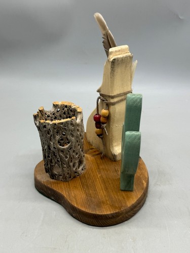 Rustikale Southwestern Deko mit Feder bemalt Kaktus Cholla Holz & Holz LESEN - Bild 3 von 6