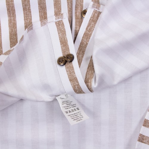 Emanuel Berg Modern Fit Herren L 16,5 braun weiß gestreift Stretch LS Hemd - Bild 9 von 16