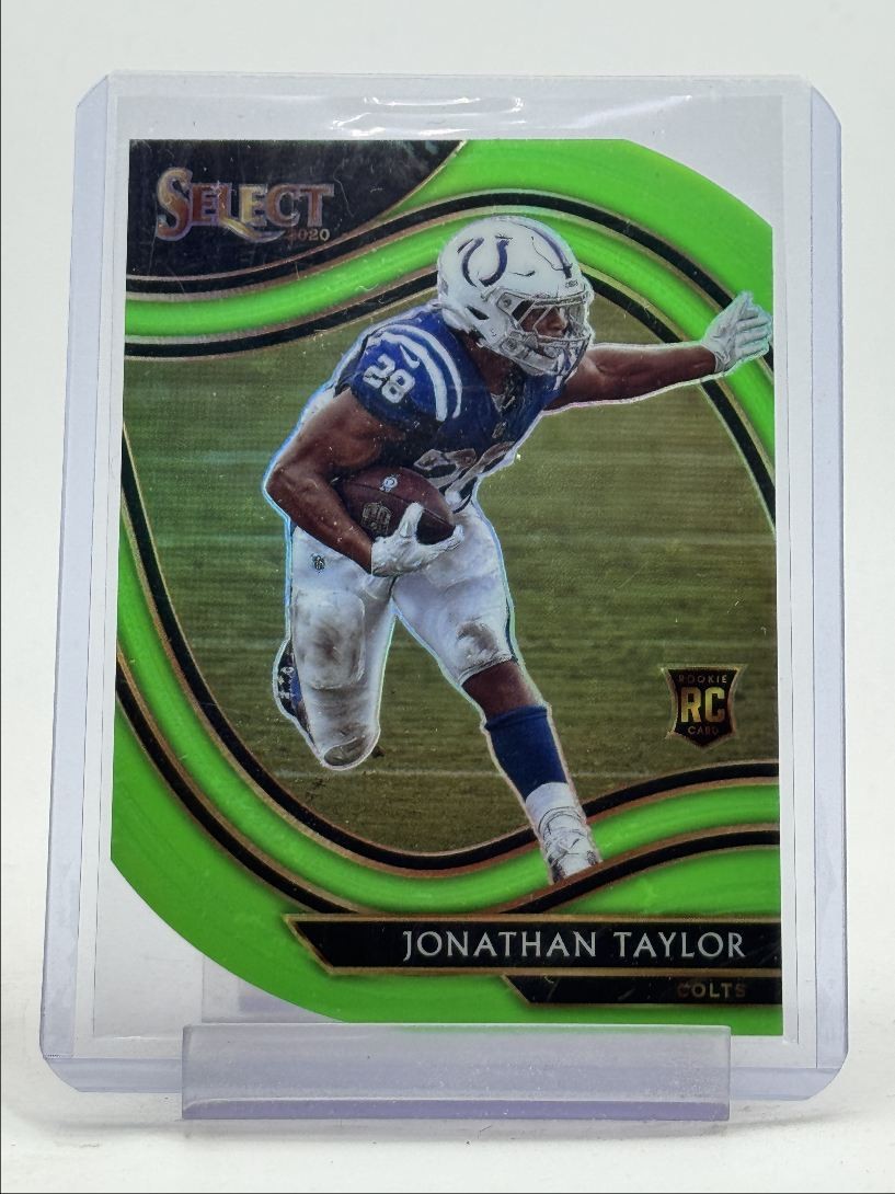 JONATHAN TAYLOR 2020 SELECT FIELD LEVEL ROOKIE NEON GREEN DIE CUT RC Q5378