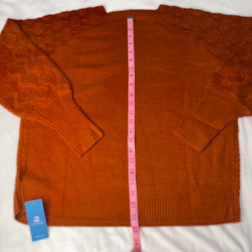 Cupshe Pullover Damen Small Orange Struktur Strickpullover Langarm Neu - Bild 8 von 9