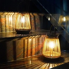 2 Pack Solar Lanterns Waterproof Hanging Lights, Outdoor Decor for Garden, Yard