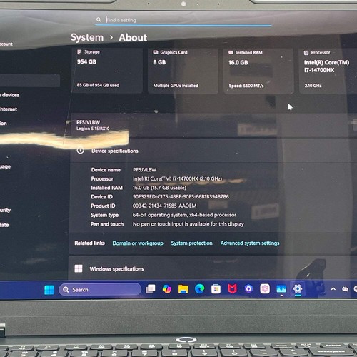 Lenovo Legion 5 15.1 i7-14700HX 2.1GHz 16GB RAM 1TB SSD GeForce RTX 5060 - Imagen 2 de 12