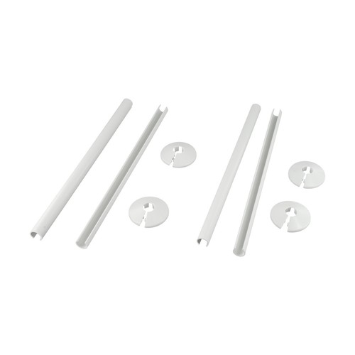 White Plastic Radiator Pipe Covers with 4 Collars for Easy Installation - Bild 4 von 24