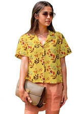 GoSriKi Women's Tunics Tops Rayon Viscose Printed Short Shirt for Women | Reg...