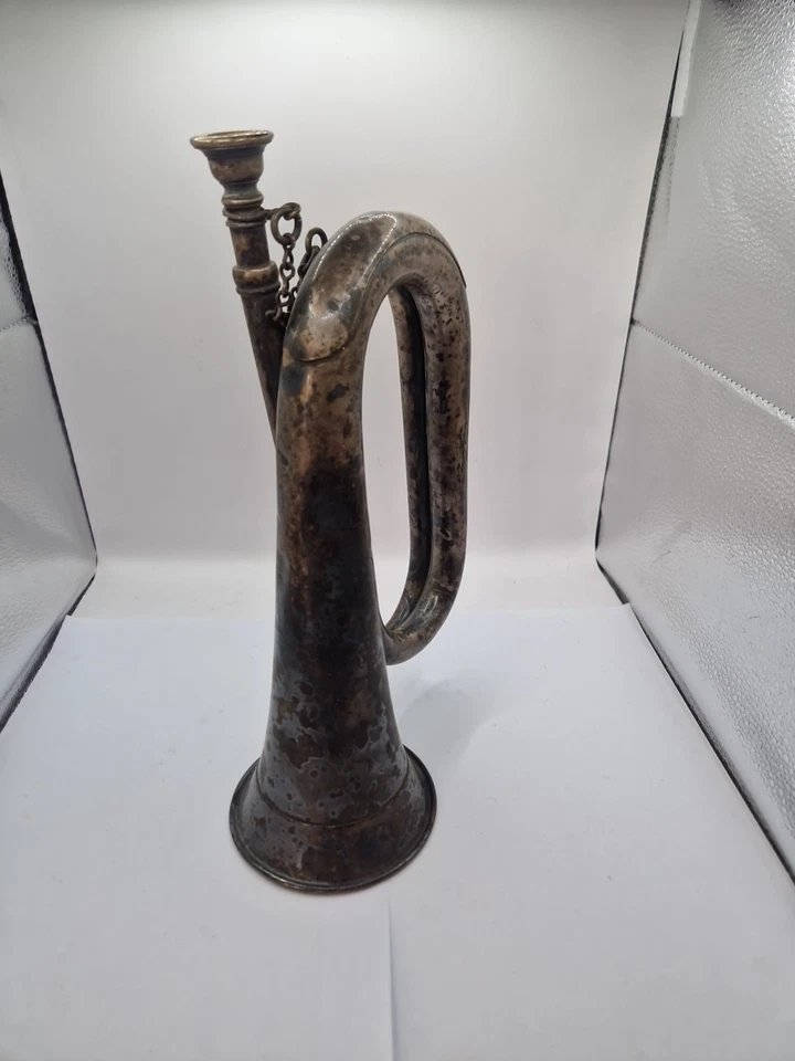 Vintage Besson & Co London Metal Bugle + Mouthpiece  - Image 4 of 4