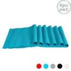 6x Ribbed Cotton Placemats Woven Washable Dining Table Mats 48 x 33cm Light