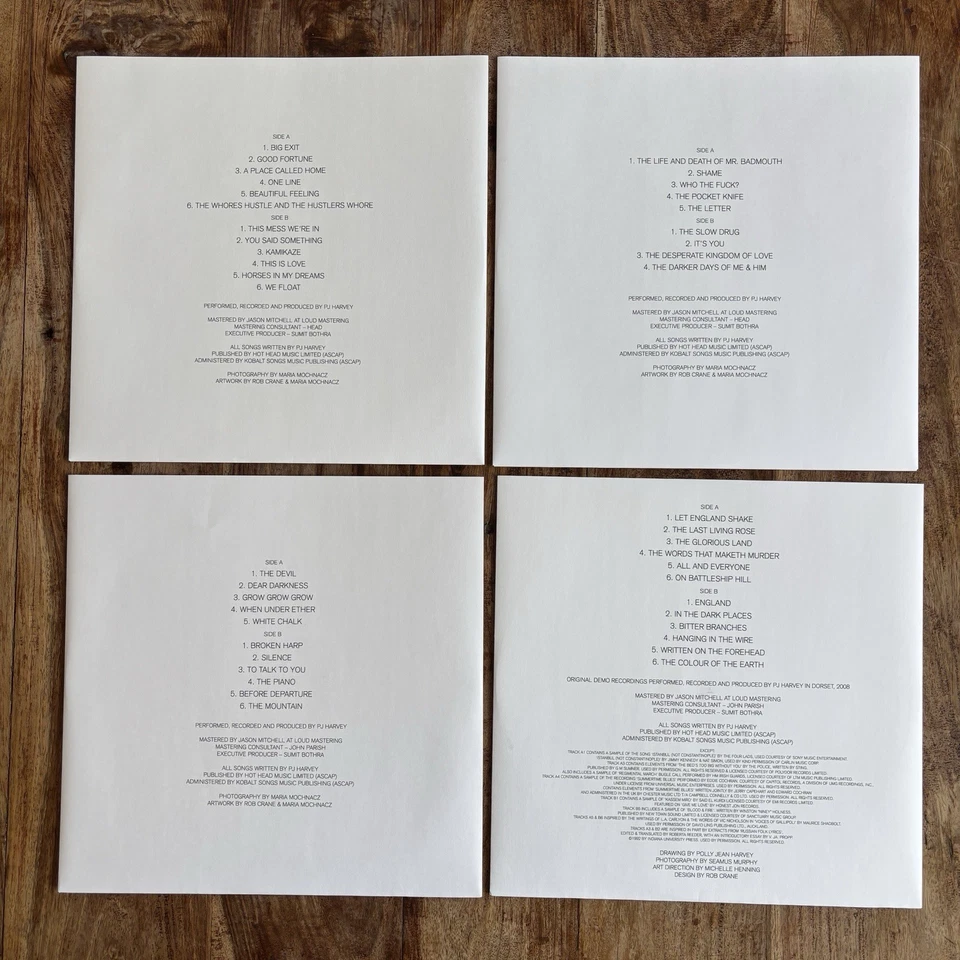 PJ HARVEY - STORIES / UH HUH / WHITE CHALK / LET ENGLAND  NEW VINYL LP X 4 /180G - Image 4 of 4