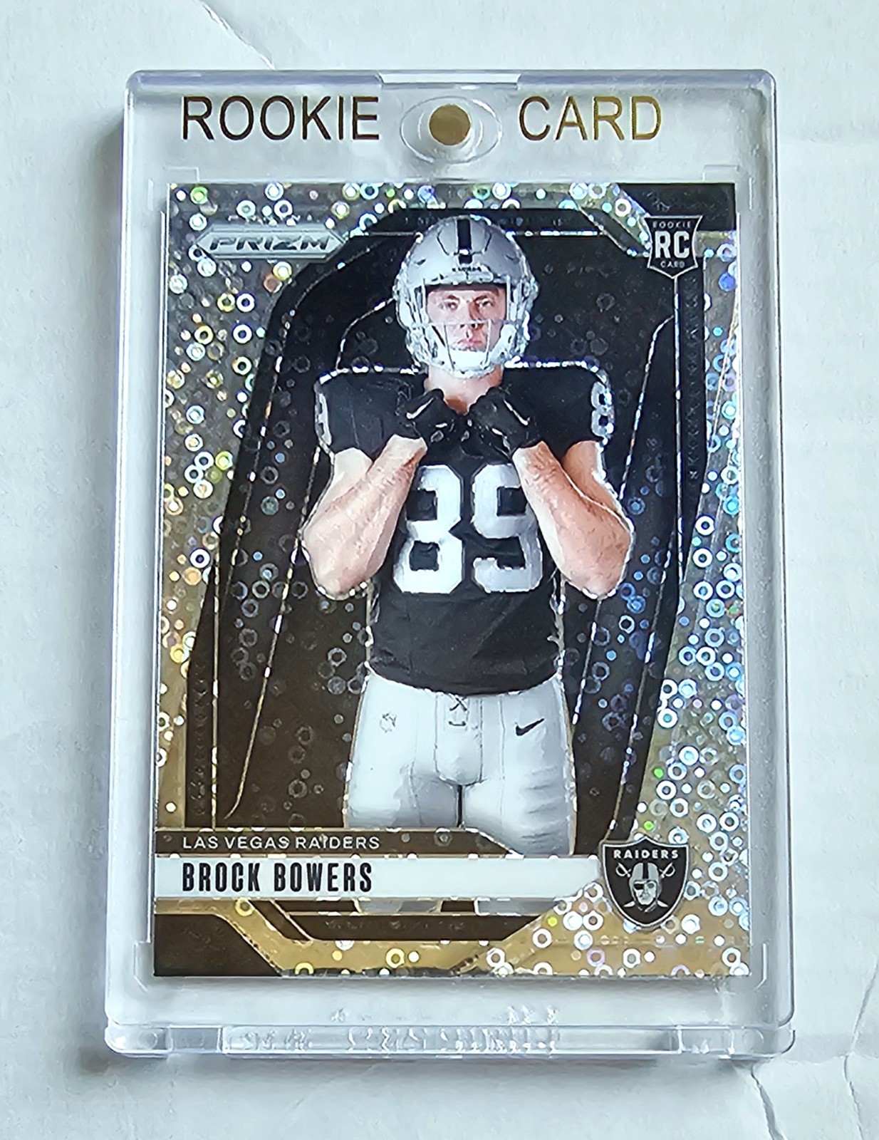 2024 Panini Prizm Brock Bowers RC No Huddle Disco Image Variation SP Raiders