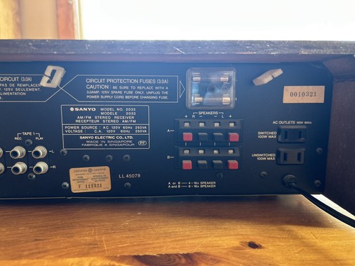 Vtg SANYO AM/FM STEREO RECEIVER 2033 CLEAN & WORKING 1 CHANNEL READ - Bild 11 von 14