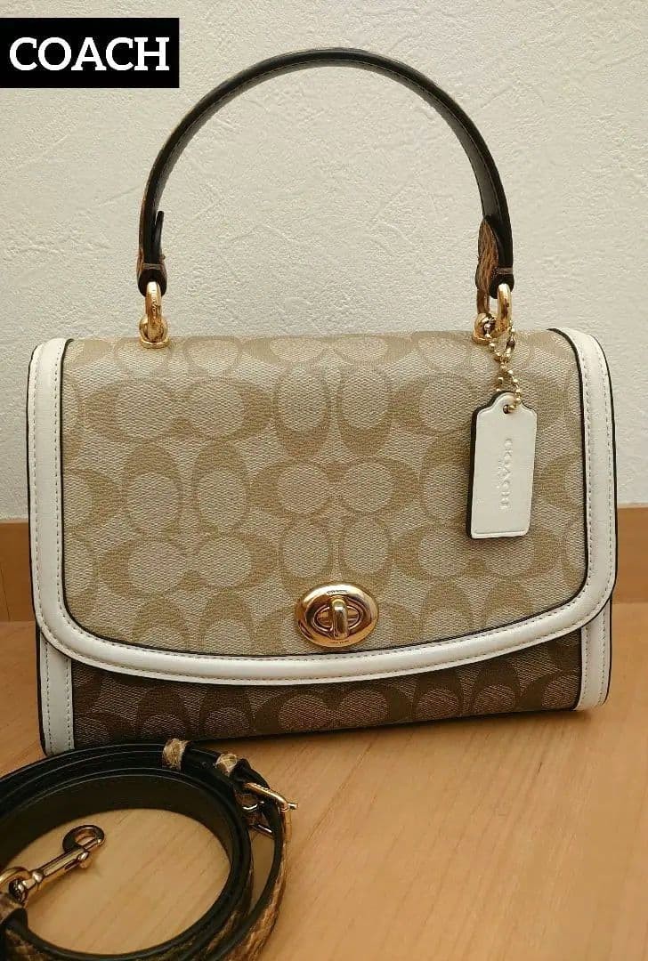 COACH Snake Embossed Python Crossbody Top Handle … - image 1