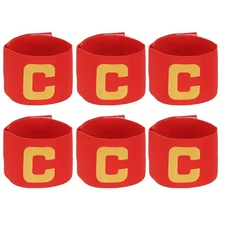 Soccer Captain Armband, Elastic Football Armband 6 Pack Red