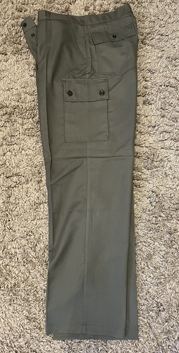 Unissued Dutch Army 1980s Heavy Duty Cotton Military Cargo Pants Olive 37w 33l - Bild 2 von 6