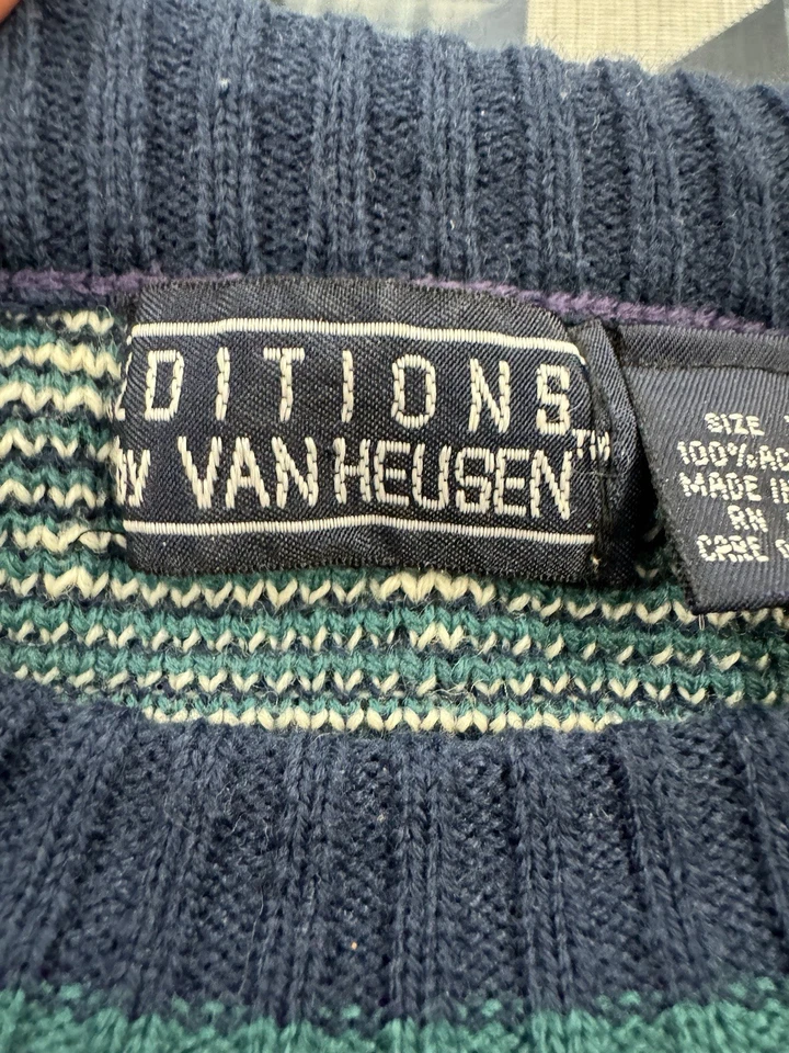 Suéter Van Heusen Vintage Años 90 Rejilla Colorido Geométrico Para Hombre Talla XL Foto 2 de 4