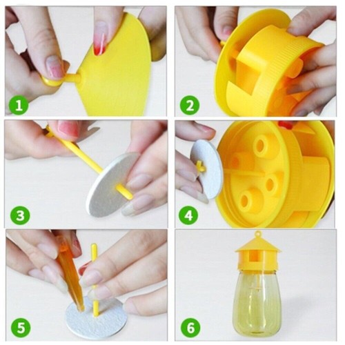 1/2/4x Fruit Fly Trap Killer Plastic Drosophila Trap Fly Catcher Pest Insect new - Picture 5 of 11