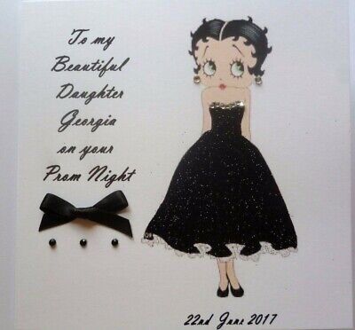 Personalised Hand made Beautiful Betty Boop Prom /& All Celebration Cards