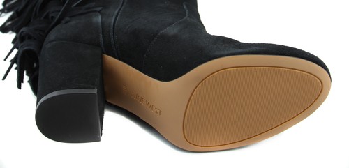 Nine West Women's Black Jayden Suede Fringe Western Boot Shoes Ret $169 New - Picture 5 of 5
