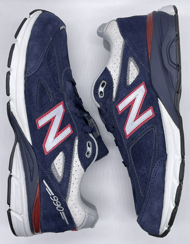 New Balance 990v4 Blue Red KJ9904TG Size 5.5 M NWOB Suede Running ENCAP Classic - Picture 2 of 10