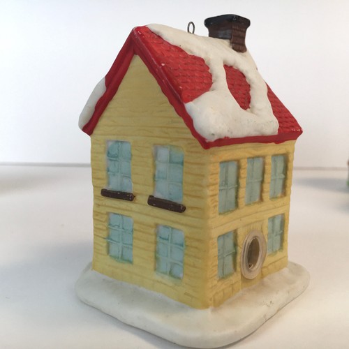 Lotto 9 Mini Case Villaggio Vintage Collezione Casetta Natale + Candela Tea Light Casa - Foto 11 di 23