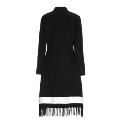 Maje Galinette Fringe Hem Coat Black 36 US S - Picture 2 of 4