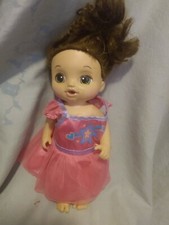 Baby Alive Sweet Tears Doll Brunette Brown Hair Hasbro Soft Face Toy Worn