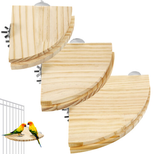 6Pcs Bird Perch Platform Wooden Bird Perch Corner Stand Easy Installation-~ - Picture 9 of 11