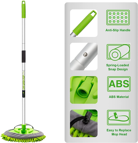 Anngrowy 62" Microfiber Car Wash Brush | Long Handle | Car Cleaning Supplies Kit - Picture 3 of 8